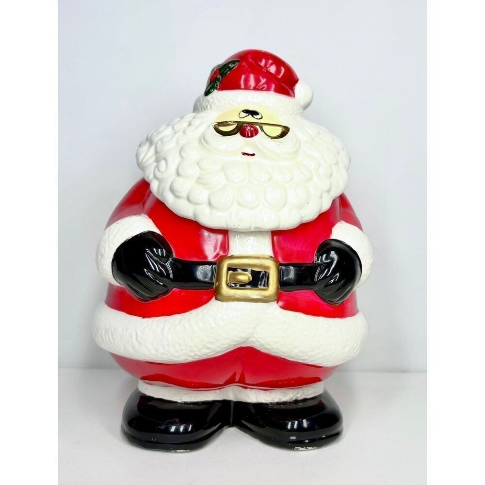Vintage Windsor Collection Christmas Santa Cookie Jar & Lid World Bazaar Inc